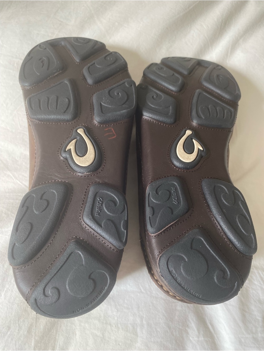 OluKai Dark Brown Leather Slip-On Loafers - Picture 3 of 8